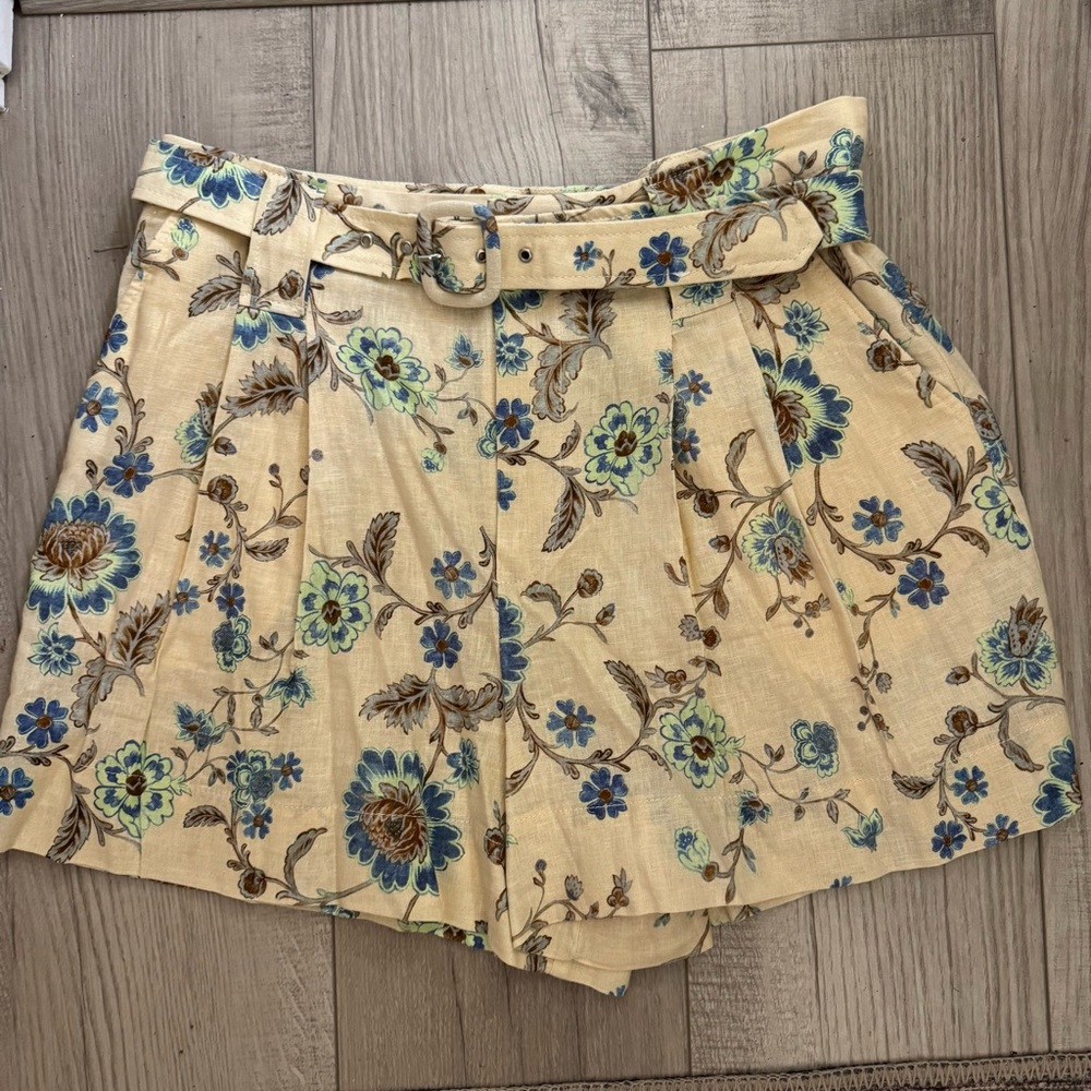 Mango Floral Linen Shorts